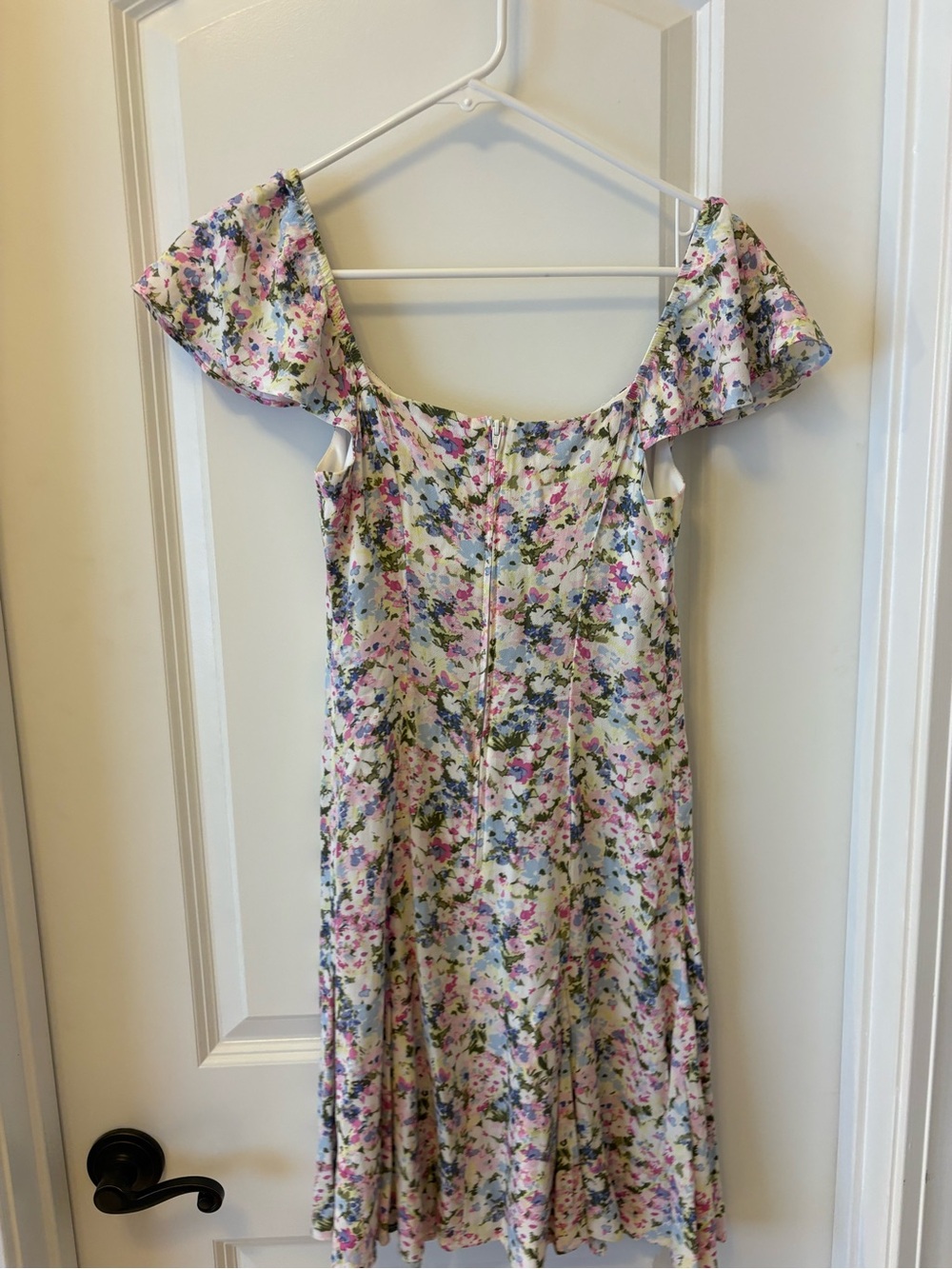 SO Pink and Green Floral Off-Shoulder Midi Dress